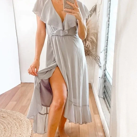 NWT4 Show Me Your Mumu Jess Ruffle Midi Dress - Picture 2 of 7